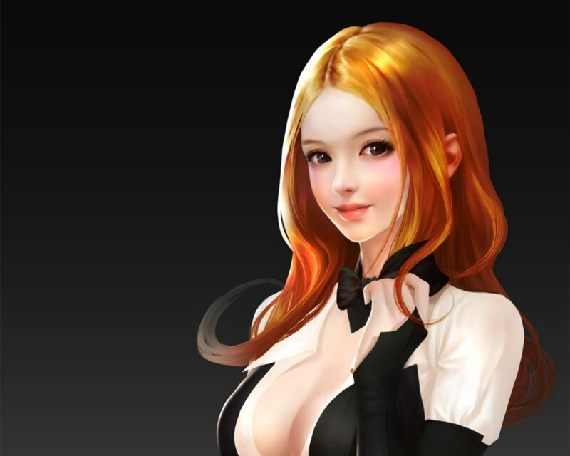 Red-haired Woman in Uniform — Red, Neutral