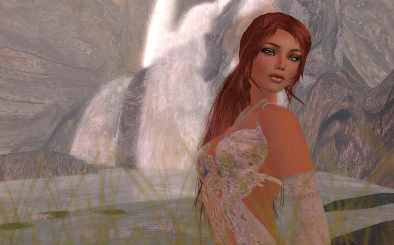 Red-haired Woman in Water — Orange