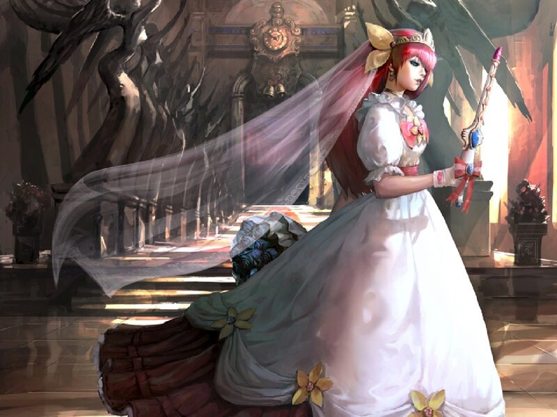 Red-haired Woman in Wedding Dress