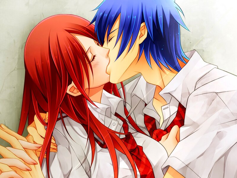 Red-haired Woman Kissing