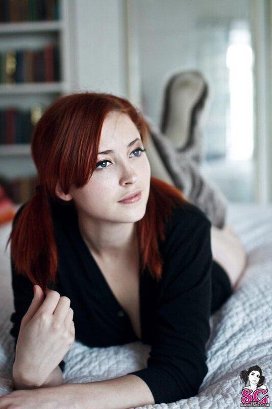 Red-haired Woman Lying — Red, Calm, Photograph, Bed