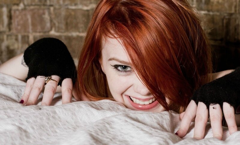 Red-haired Woman on Bed — Red, Playful