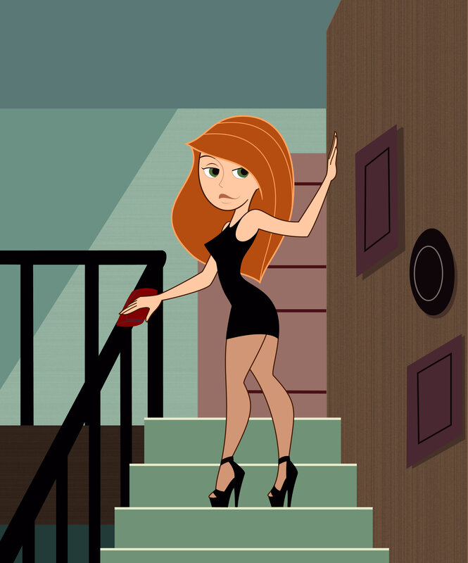 Red-haired Woman on Stairs