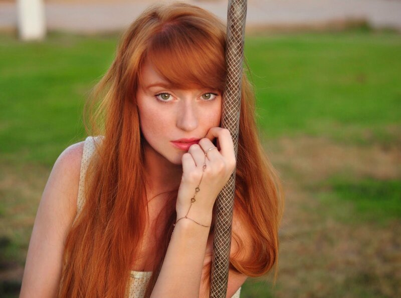 Red-haired Woman on Swing — Red