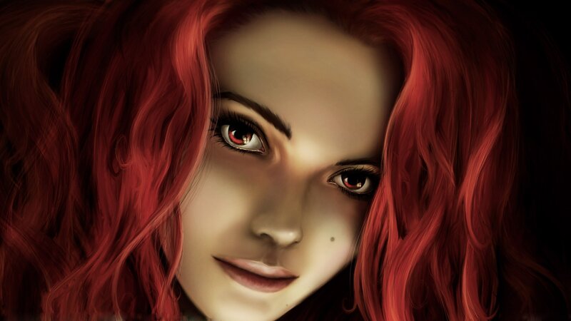 red-haired woman portrait