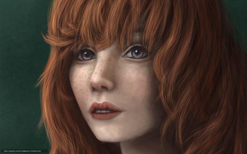 Red-haired Woman Portrait — Red