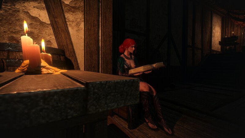 Red-haired Woman Reading — Brown