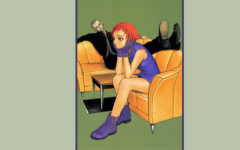 Red-haired Woman Sitting — Orange