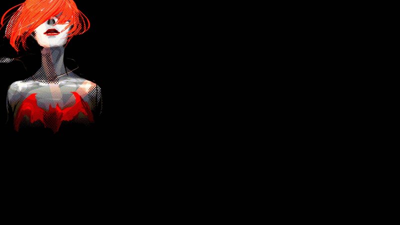 Red-haired Woman with Bat Symbol