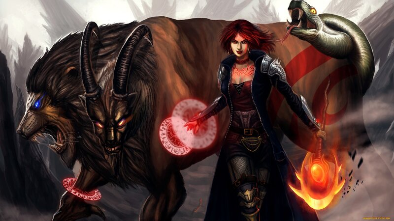 Red-haired Woman with Beasts