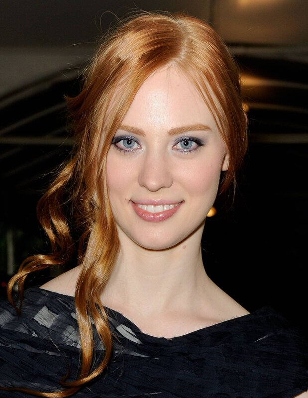 red-haired woman with blue eyes