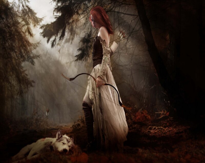 Red-haired Woman with Bow — Brown