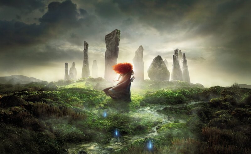 Red-haired Woman with Bow — Green, Dramatic, Morning