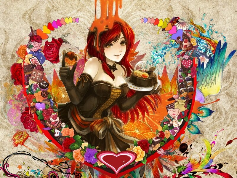 Red-haired Woman with Cake — Red