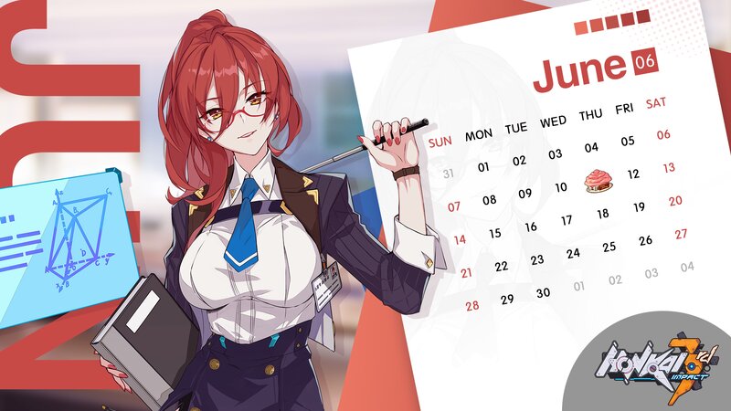 Red-haired Woman with Calendar