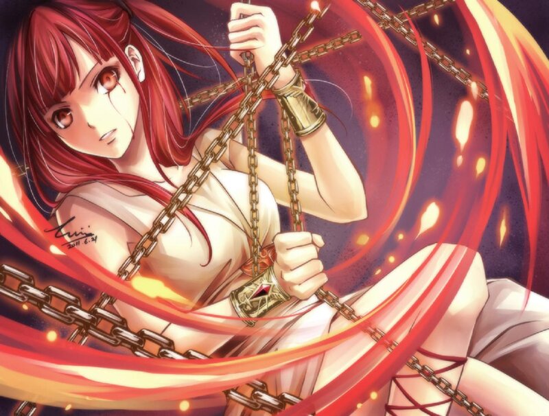 Red-haired Woman with Chains — Red