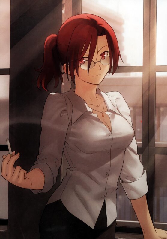 Red-haired Woman with Cigarette — Red