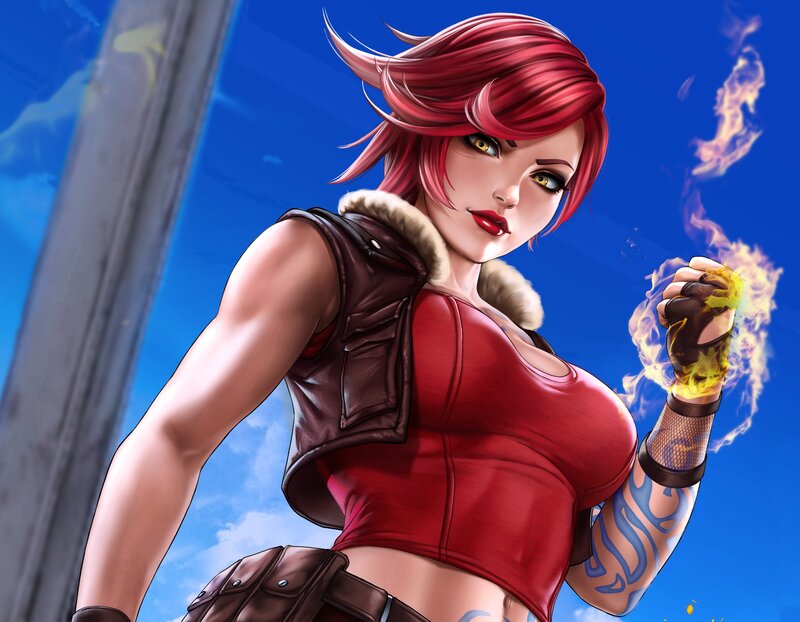 Red-haired Woman with Fire — Blue
