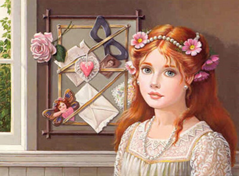 Red-haired Woman with Flowers — Red