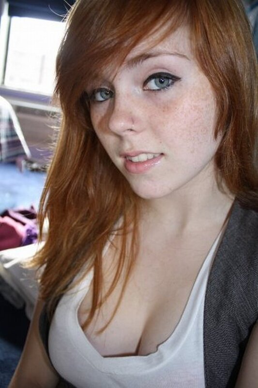 red-haired woman with freckles