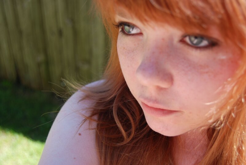 red-haired woman with freckles