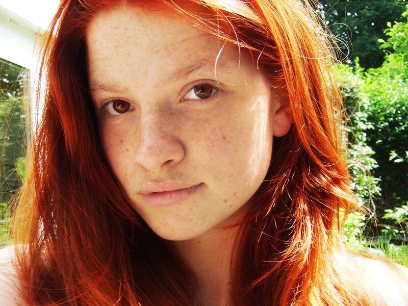 red-haired woman with freckles