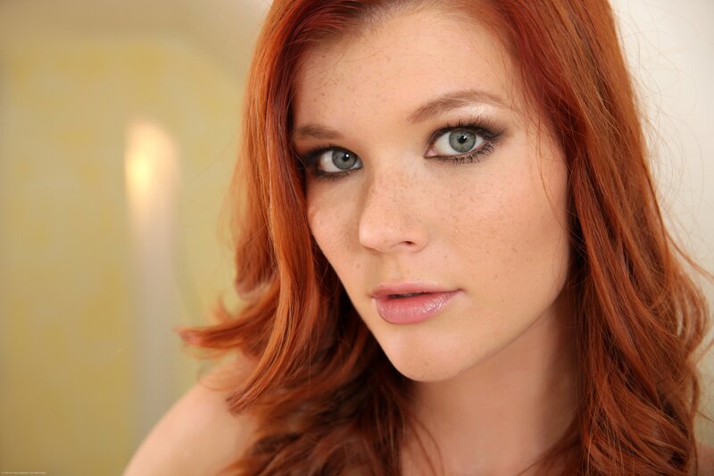 red-haired woman with freckles