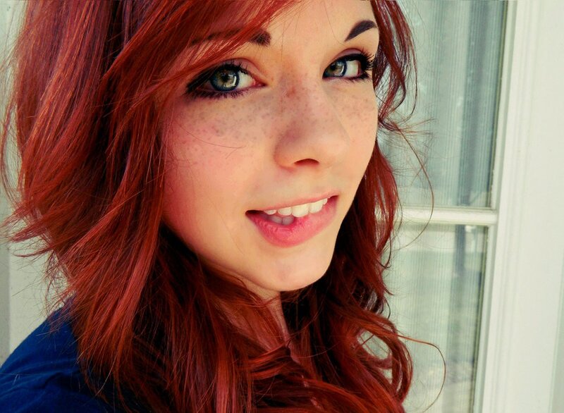 red-haired woman with freckles