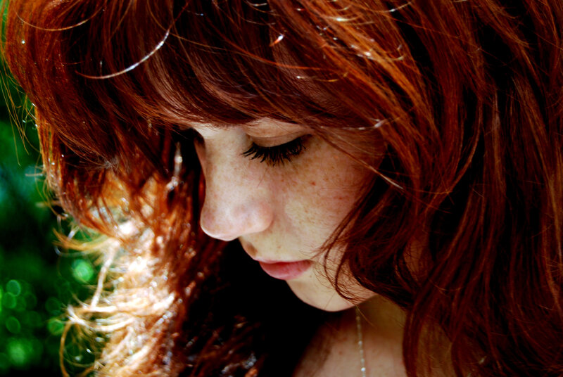 red-haired woman with freckles