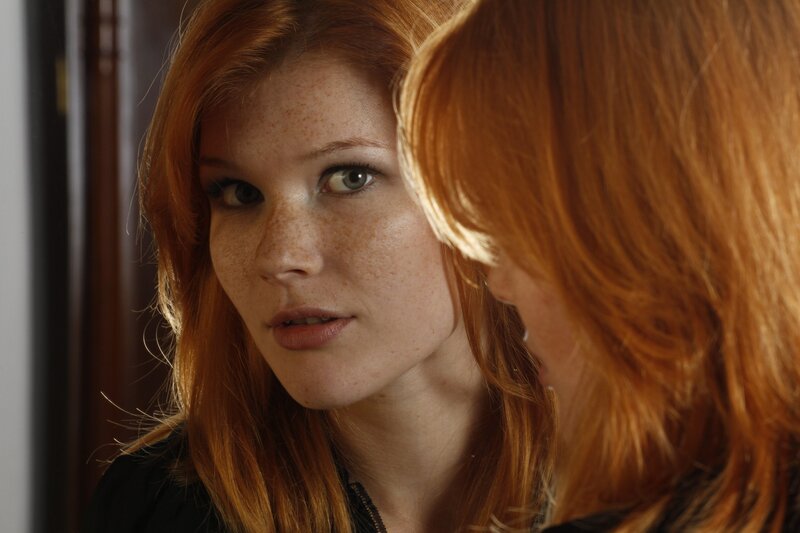Red-haired Woman with Freckles — Red, Intense, Photograph, Mirror