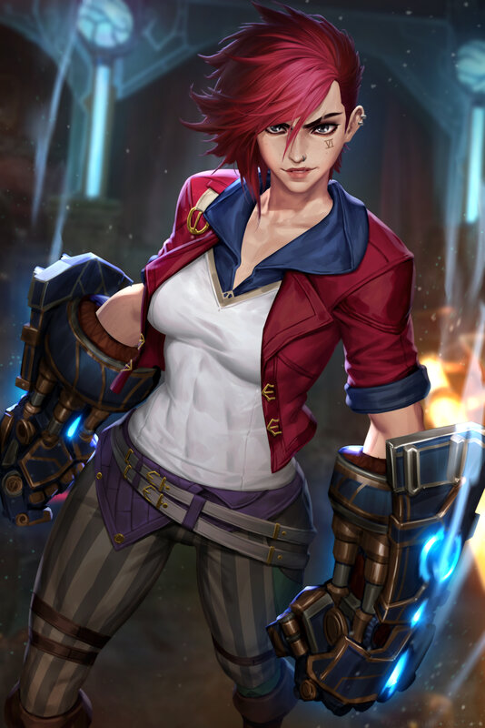 Red-haired Woman with Gauntlets