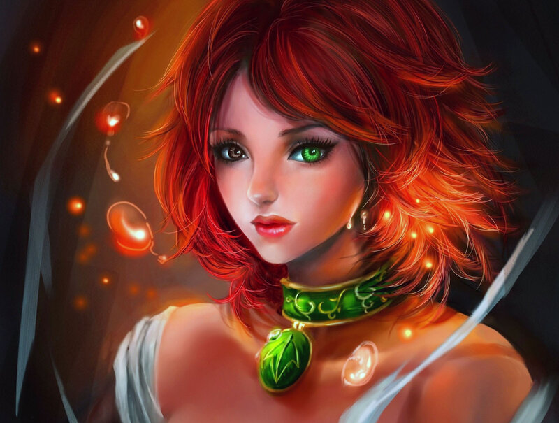 Red-haired Woman with Green Eyes — Red