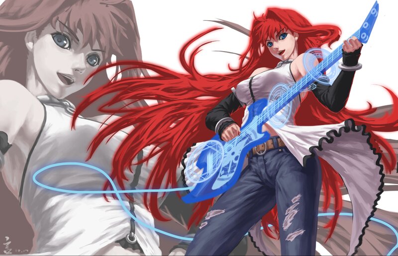 Red-haired Woman with Guitar — Red