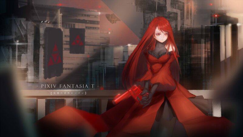 Red-haired Woman with Gun — Red, Dramatic, Night