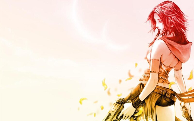 Red-haired Woman with Guns — Red