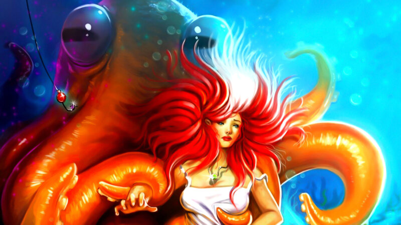 Red-haired Woman with Octopus