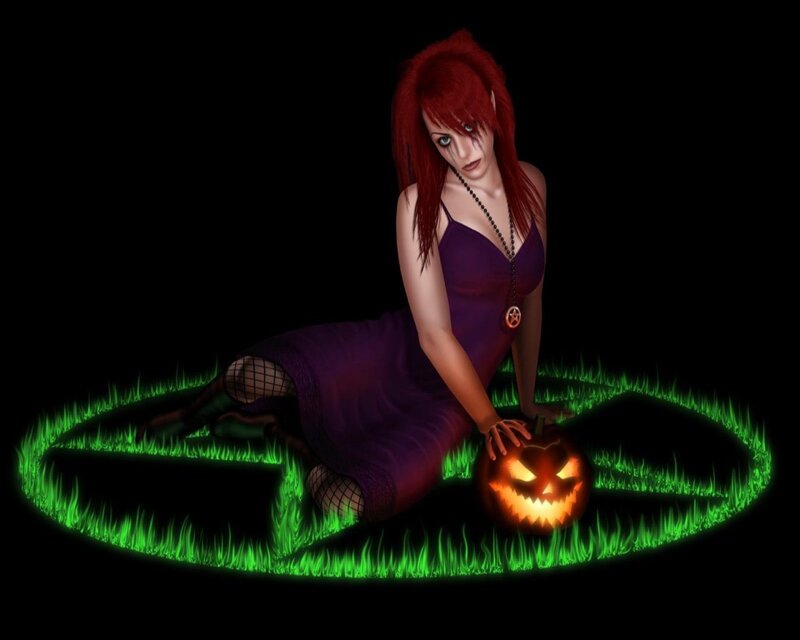 Red-haired Woman with Pumpkin
