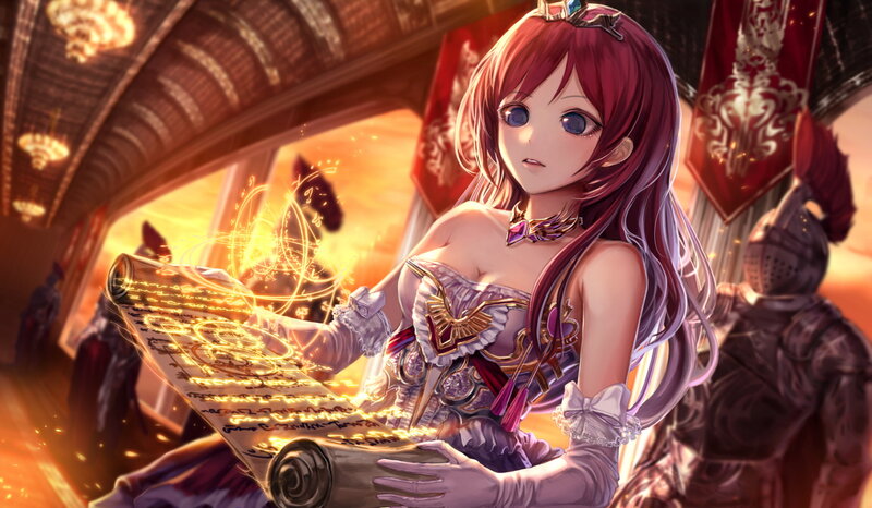 Red-haired Woman with Scroll