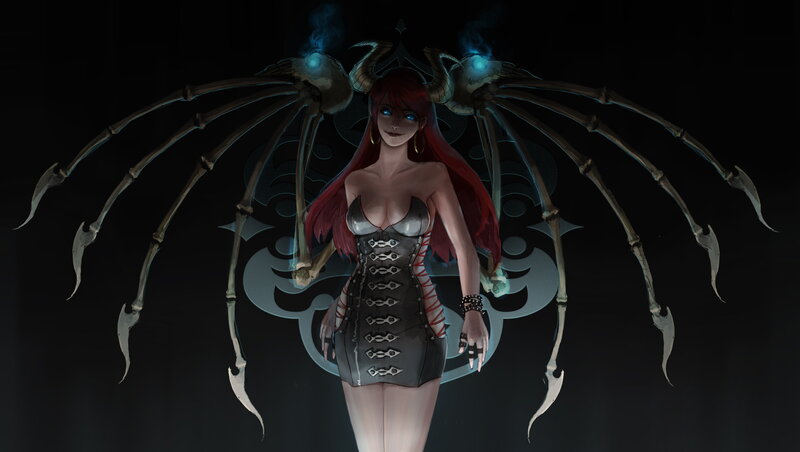 Red-haired Woman with Spider Legs