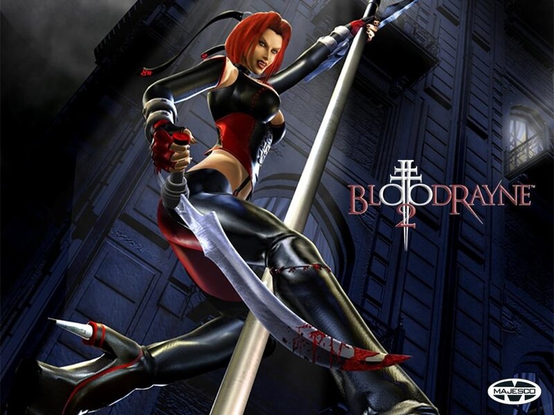 Red-haired Woman with Sword — Black, Dramatic, Night, Digital Art, Pole