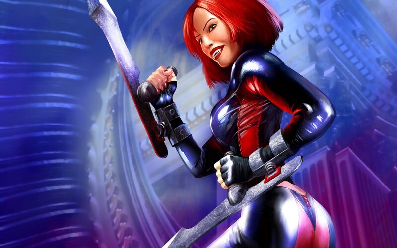 Red-haired Woman with Sword — Blue
