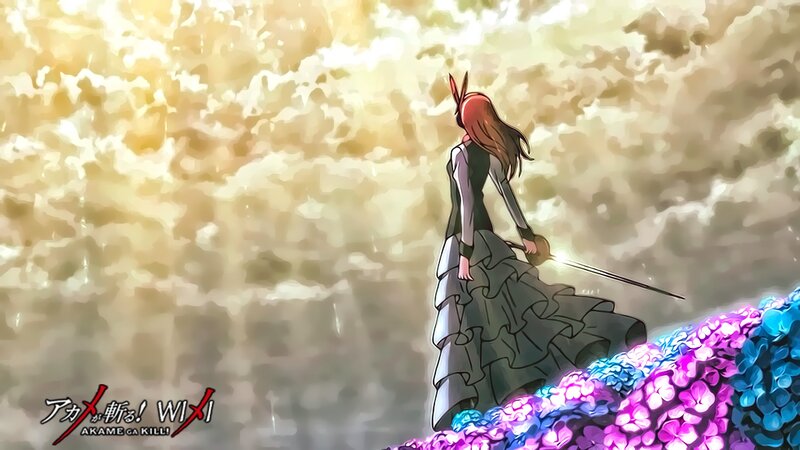 Red-haired Woman with Sword — Purple, Dramatic, Sunset