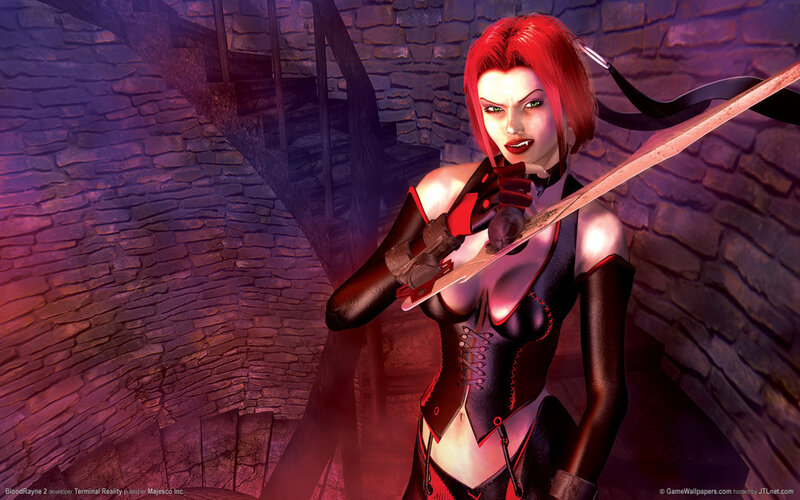 Red-haired Woman with Sword — Red, Dark, Dramatic