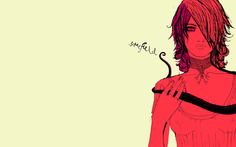 red-haired woman with tentacle