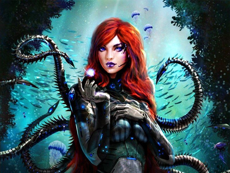 Red-haired Woman with Tentacles