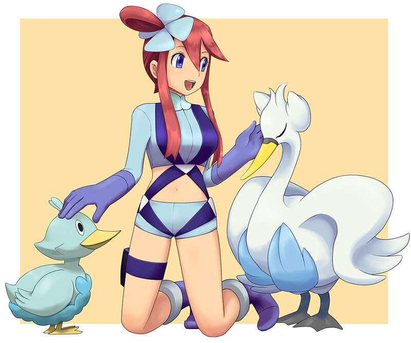 Red-haired Woman with Two Birds
