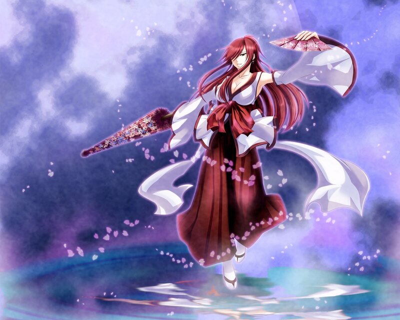 Red-haired Woman with Umbrella