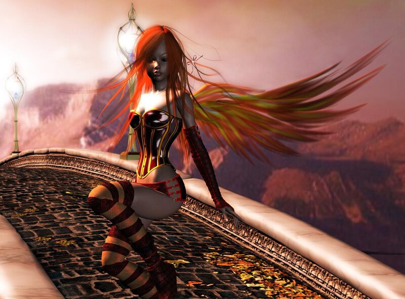 Red-haired Woman with Wings — Red