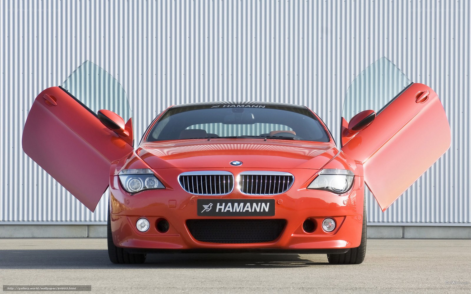 Red Hamann BMW with doors open