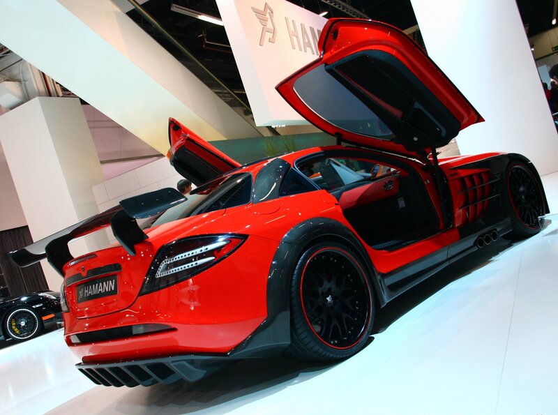 Red Hamann sports car on display